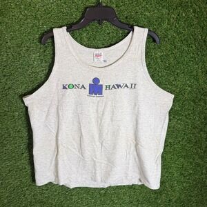 Vintage Anvil Ironman Triathlon Hawaii World Championship Tank Top Men's‎ L Grey